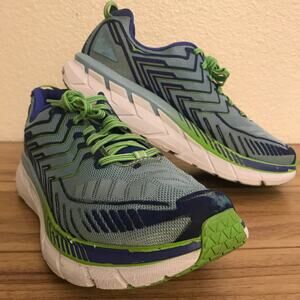Women's Athletic Running Shoes - Blue and Green
